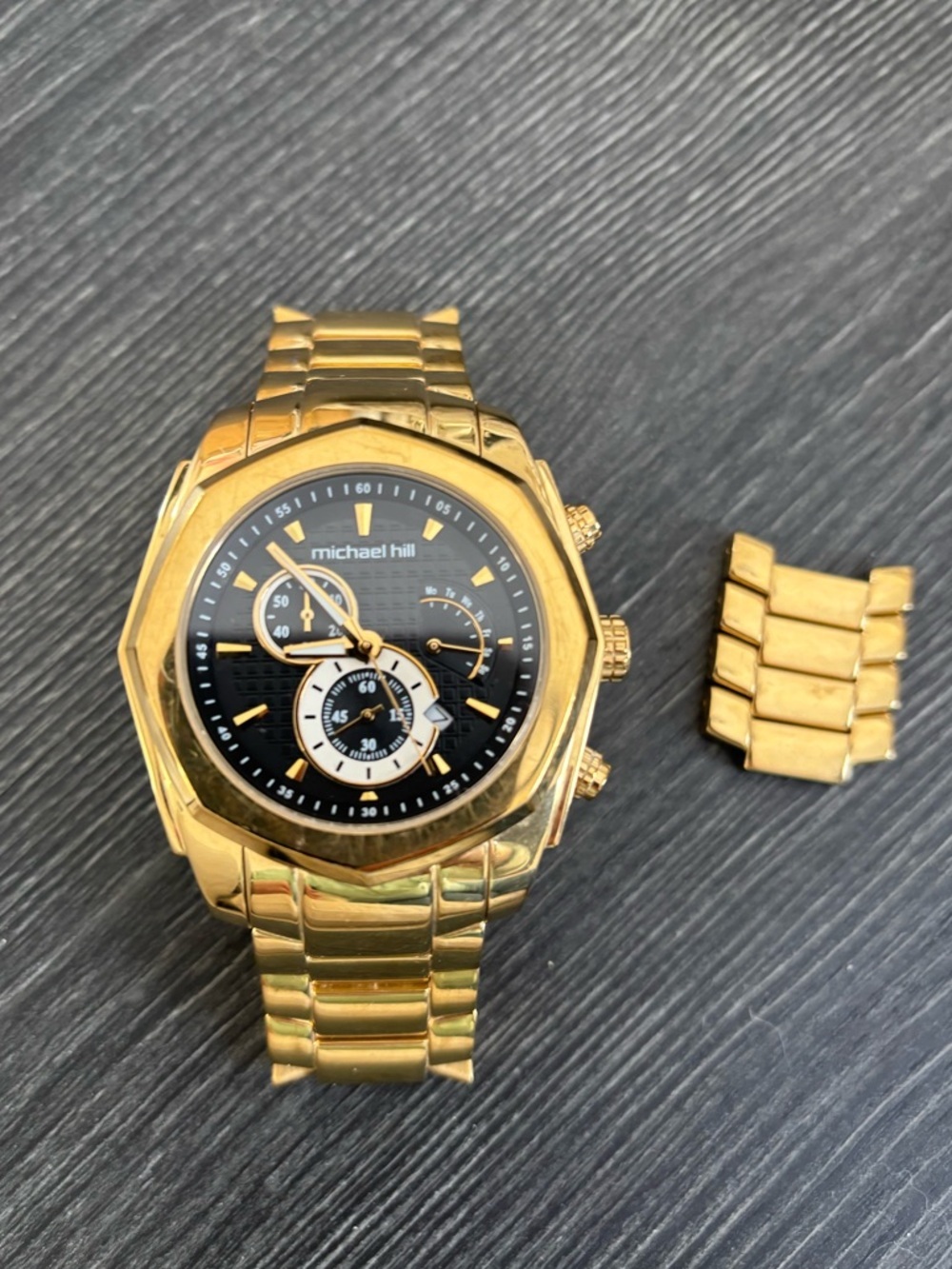 Michael Hill Men's Gold Chronograph Watch - w/ Extra Links